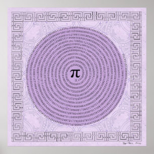 Pi in een Wiskunde van spiraalvormig ~ als kunst Poster
