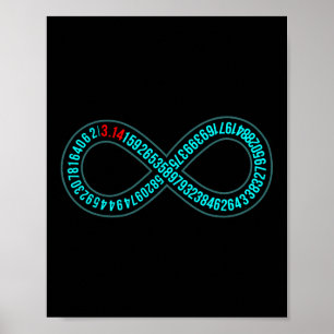 Pi Infinity Pi Day Lover Wiskunde Docent Wiskunde Poster