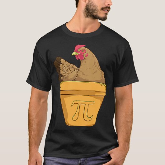 Pi Kip Pot Wiskunde Pi Dag T-shirt (Voorkant)
