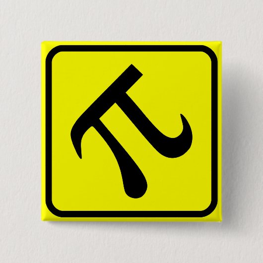 Pi Kruiszone Vierkante Button 5,1 Cm (Voorkant)