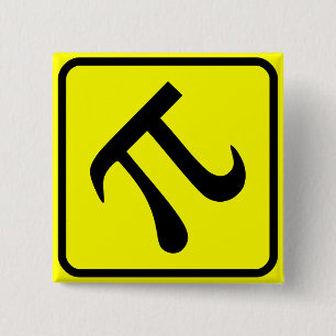 Pi Kruiszone Vierkante Button 5,1 Cm