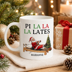 Pi La La La Lates Grappige Kerstman Pilates Kerst Koffiemok