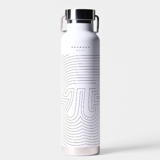 Pi Line Art Teacher's Day Back to School Monogram Waterfles (Voorkant)