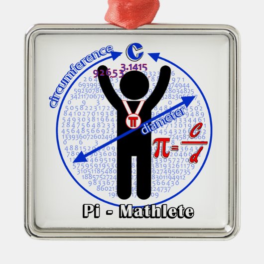 Pi-Mathlete 3.14 Pi Dag Metalen Ornament (Voorkant)