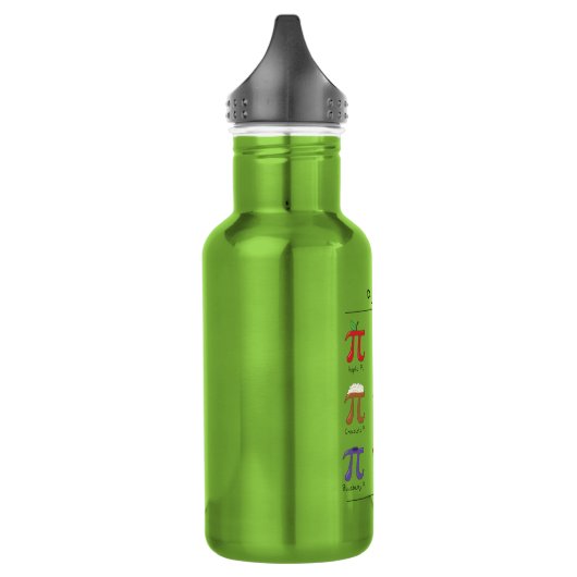 Pi Menu Cute Math Pi Day Bouteille d'eau verte (Gauche)