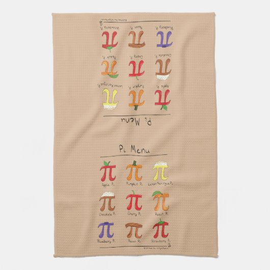 Pi Menu Cute Math Pi Day Pie Cuisine Serviette De (Vertical)