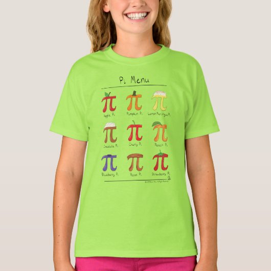 Pi Menu Cute Math Pi Day T-Shirt de fille pour enf (Devant)