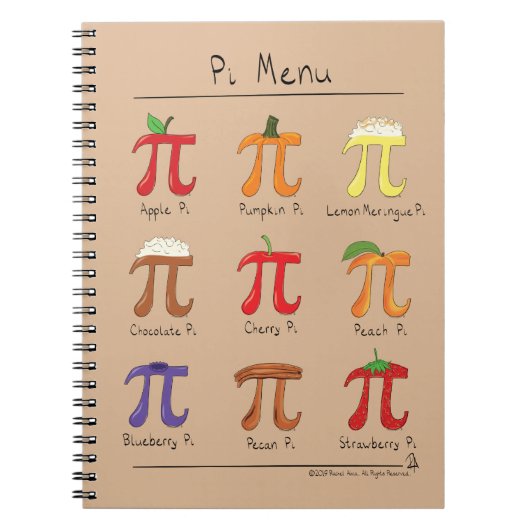Pi Menu Cute Math Pi Jour Carnet (Devant)