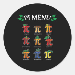 Pi Menu Pi Dag 2025 3.14 Wiskunde Docent Pie Menu Ronde Sticker