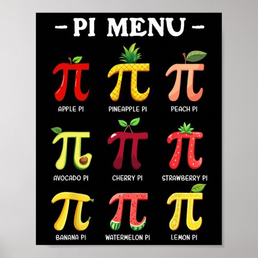 Pi Menu Pi-dag 3  Poster (Voorkant)