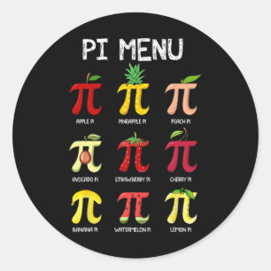 Pi Menu Pie Wiskunde Dag Wiskunde Wiskunde Docent  Ronde Sticker
