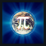 Pi Number on Earth - Math Blue poster<br><div class="desc">Conception du numéro Pi sur affiche. Idéal pour les étudiants, les mathématiciens, les professeurs de mathématiques/sciences, les professeurs, les chercheurs ou pour tous vos types de scientifiques là-bas pour la Journée Pi ! *** La couleur Arrière - plan peut être changée.</div>