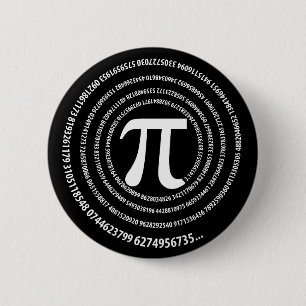 Pi-nummer — spiraal ontwerp ronde button 5,7 cm