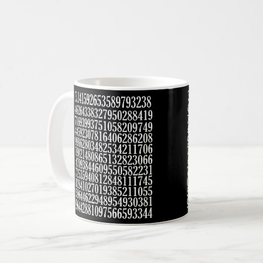 Pi Nummers Mok Pi Dag Wiskunde Wetenschap Geek Ner (Voorkant links)