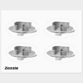 Pi op een zilverpomp ovale sticker (Vel)