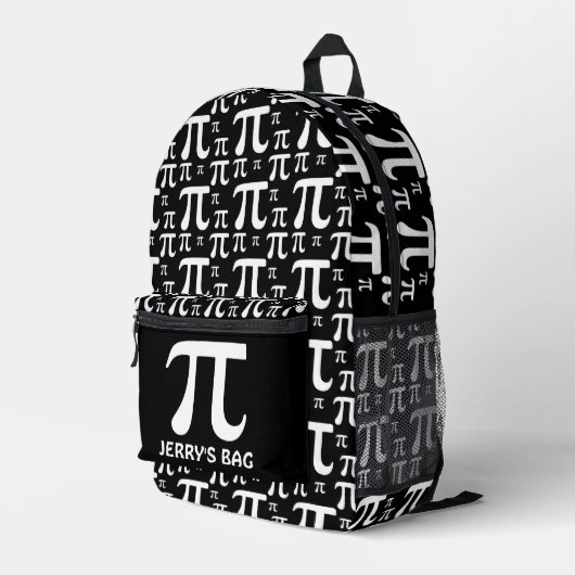 Pi Pattern Bedrukte Rugzak (Achterkant Hoek Rechts)