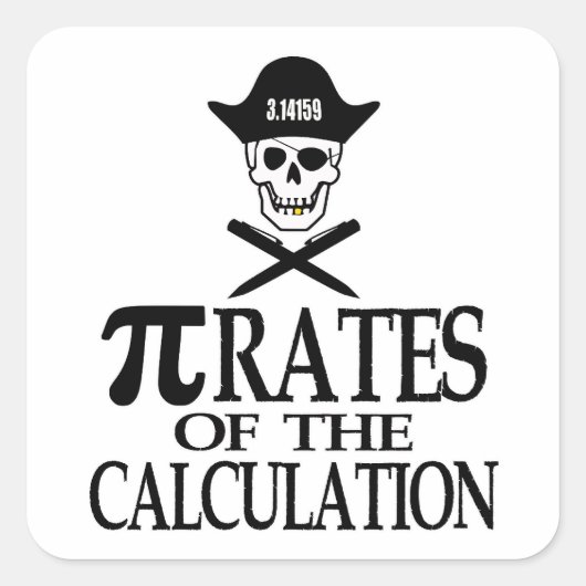 Pi-percentages van de berekening vierkante sticker (Voorkant)