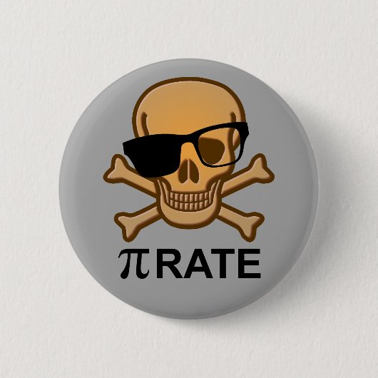 Pi Pirate Funny wiskunde Geometry Button Badge Pin (Voorkant)