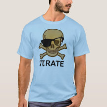 Pi Pirate Funny Wiskunde Geometry T-Shirt Nerd Gee