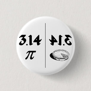 Pi Reversed Pie Mirror Ronde Button 3,2 Cm