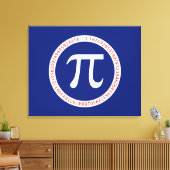 Pi Ring op Navy Blue Canvas Afdruk (Insitu (Woonkamer))