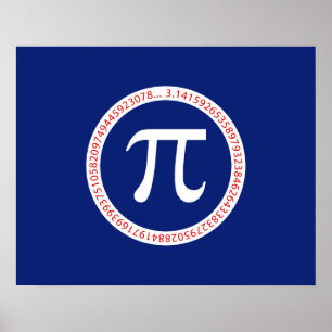 Pi Ring op Navy Blue Poster