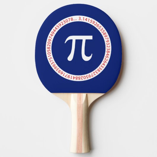 Pi Ring op Navy Blue Tafeltennisbatje (Voorkant)