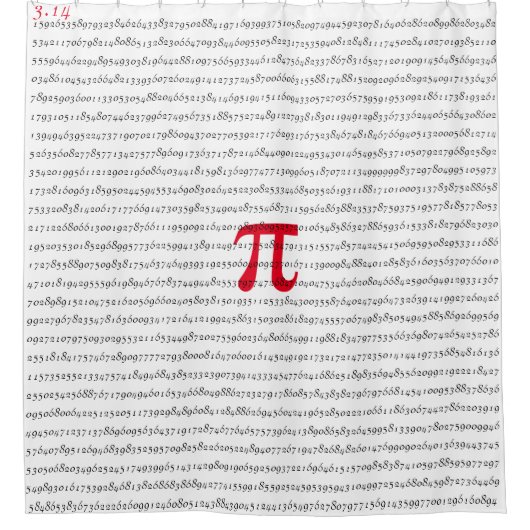 Pi Shower Curtain Douchegordijn (Voorkant)