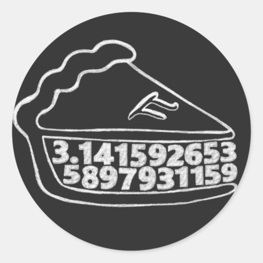 Pi-sticker voor pasteitekaarten ronde sticker (Voorkant)