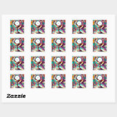 PI Stijl Eucharistische Communie Hostie en Kelk Vierkante Sticker (Vel)