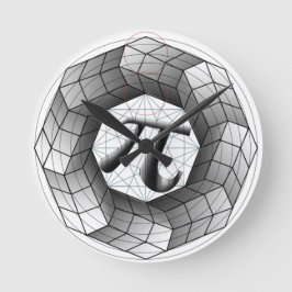Pi-symbool π optische illusieklok voor Wiskunde-li Ronde Klok
