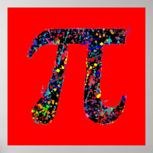 Pi Symbool Action Painting Splatter Poster
