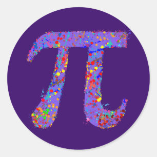 Pi Symbool Action Painting Splatter Ronde Sticker
