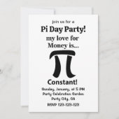 Pi Symbool Grappig Mijn liefde voor geld is Pi Sym Kaart (Voorkant)