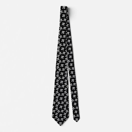 Pi Symbool Pattern Black White Modern Stropdas (Voorkant)
