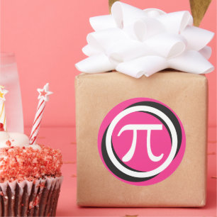 Pi-symbool - PINK Pi Day-Stickers Ronde Sticker