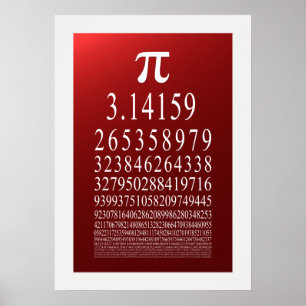 Pi-symbool Veel cijferige code Poster