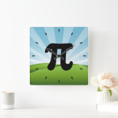 PI symbool wandklok Vierkante Klok (Huis)