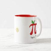 Pi Symbool Wiskunde Docent Apple Schattige Grappig Tweekleurige Koffiemok (Voorkant rechts)