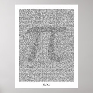 Pi tot op 31.415e decimaal met grote Pi Poster
