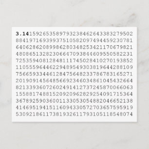 PI Vier 3.14 PI dag Briefkaart