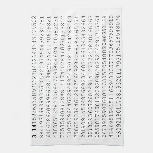 Pi-viering 3,14 Pi-dag Theedoek (Verticaal)