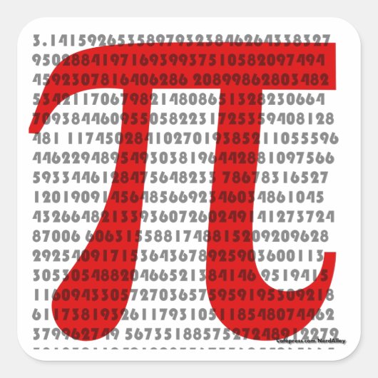 pi vierkante sticker (Voorkant)