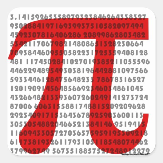 pi vierkante sticker (Voorkant)