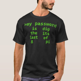 PI-wachtwoord T-shirt