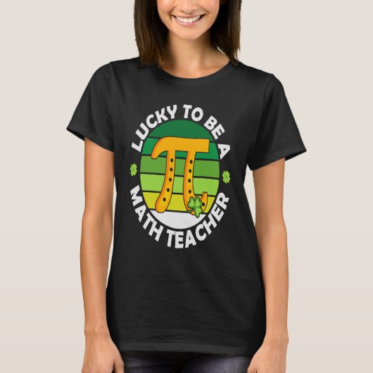 Pi Wiskunde leraar Shamrock Lucky St Patricks Day T-shirt (Voorkant)