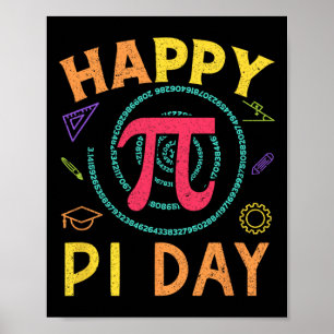 PI Wiskunde Science Stem Gift 3.14 Pi Dag Retr Poster