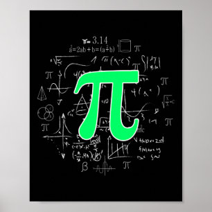 PI Wiskunde Science Stem Gift 3.14 Pi Dag Retr Poster