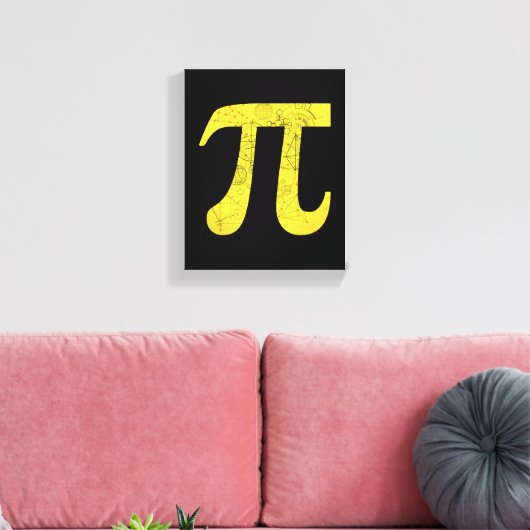 Pi - Wiskunde symbolen Canvas Afdruk (Insitu (Woonkamer))