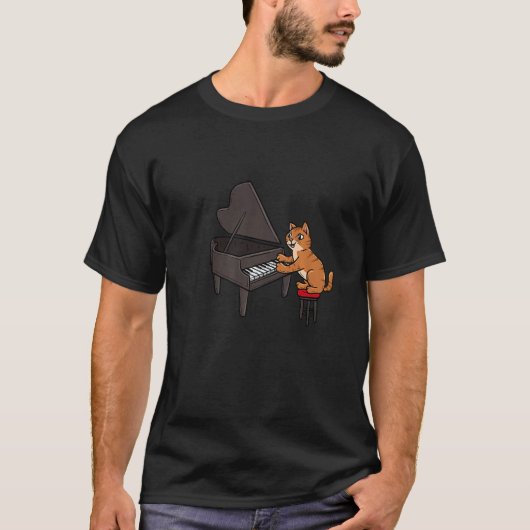 Pianist Cat Musician Instrumentalist Piano Player  T-shirt (Voorkant)